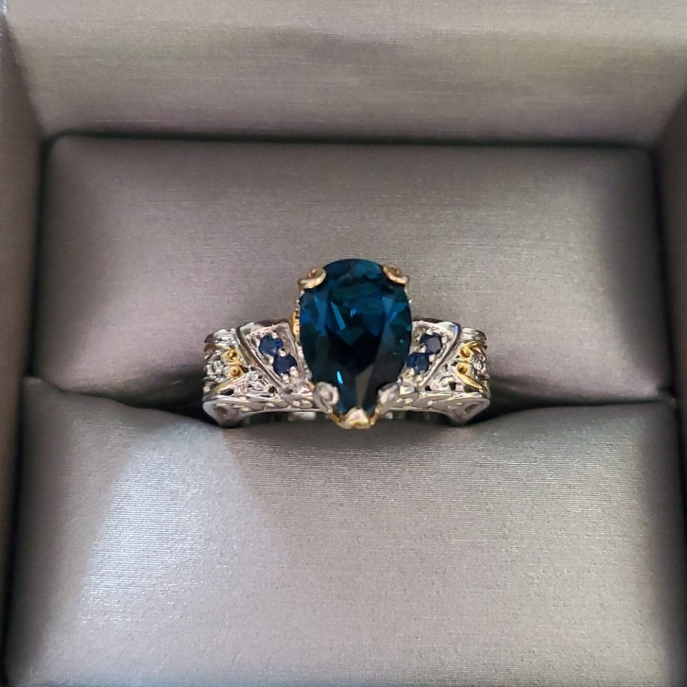 London Blue Pear Shape Ring
